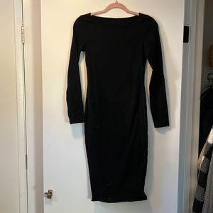 Black midi bodycon dress